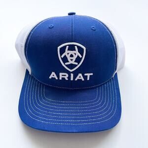 Men's Blue and White Ariat RIchardson 112 Logo Snap Back Hat